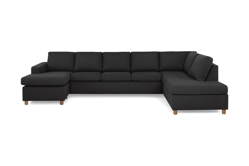 Crazy 5-sits Högervänd U-formad X-Large Soffa med Divan och Schäslong i Tyg - Antracit - Möbler - Vardagsrum - Soffor - U-soffor
