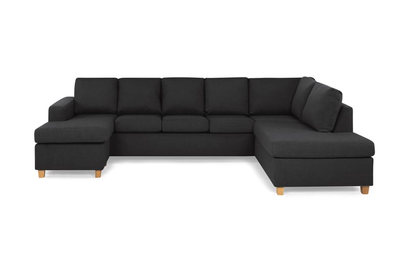 Crazy 5-sits Högervänd U-formad X-Large Soffa med Divan och Schäslong i Tyg - Antracit - Möbler - Vardagsrum - Soffor - U-soffor