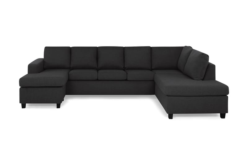 Crazy 5-sits Högervänd U-formad X-Large Soffa med Divan och Schäslong i Tyg - Antracit - Möbler - Vardagsrum - Soffor - U-soffor