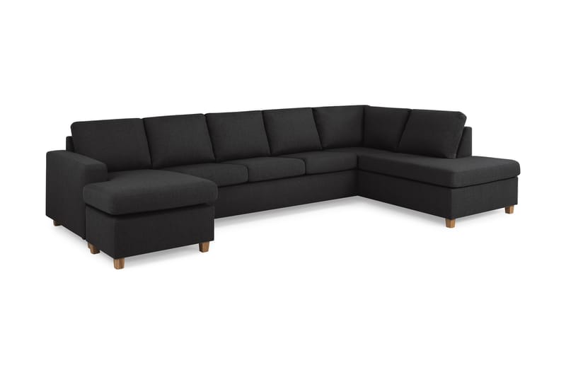 Crazy 5-sits Högervänd U-formad X-Large Soffa med Divan och Schäslong i Tyg - Antracit - Möbler - Vardagsrum - Soffor - U-soffor