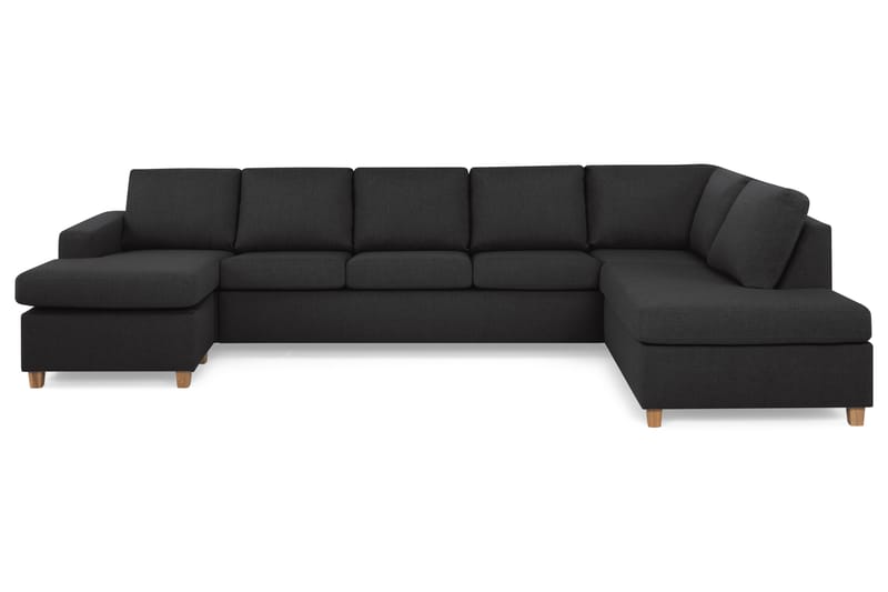 Crazy 5-sits Högervänd U-formad X-Large Soffa med Divan och Schäslong i Tyg - Antracit - Möbler - Vardagsrum - Soffor - U-soffor
