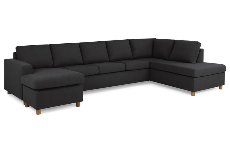 Crazy 5-sits Högervänd U-formad X-Large Soffa med Divan och Schäslong i Tyg - Antracit - Möbler - Vardagsrum - Soffor - U-soffor