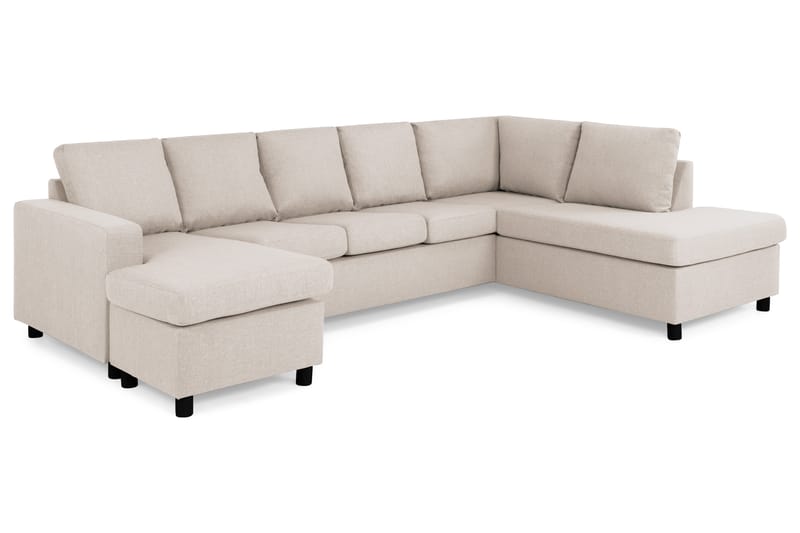 Crazy 5-sits Högervänd U-formad X-Large Soffa med Divan och Schäslong i Tyg - Beige - Möbler - Vardagsrum - Soffor - U-soffor