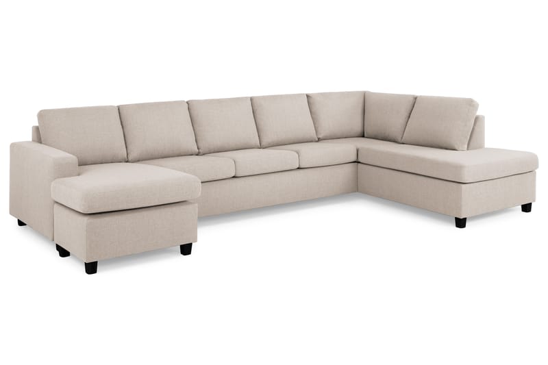 Crazy 5-sits Högervänd U-formad X-Large Soffa med Divan och Schäslong i Tyg - Beige - Möbler - Vardagsrum - Soffor - U-soffor