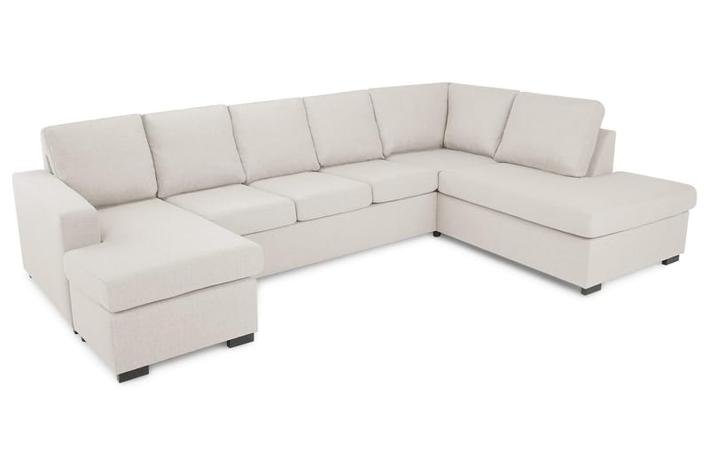 Crazy 5-sits Högervänd U-formad X-Large Soffa med Divan och Schäslong i Tyg - Beige - Möbler - Vardagsrum - Soffor - U-soffor