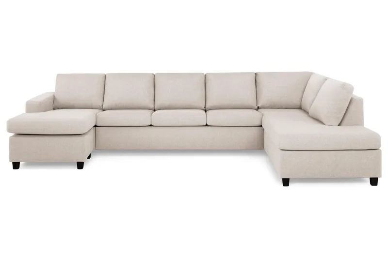 Crazy 5-sits Högervänd U-formad X-Large Soffa med Divan och Schäslong i Tyg - Beige - Möbler - Vardagsrum - Soffor - U-soffor