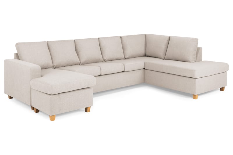 Crazy 5-sits Högervänd U-formad X-Large Soffa med Divan och Schäslong i Tyg - Beige - Möbler - Vardagsrum - Soffor - U-soffor