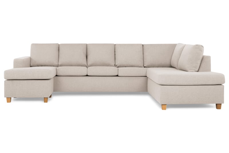 Crazy 5-sits Högervänd U-formad X-Large Soffa med Divan och Schäslong i Tyg - Beige - Möbler - Vardagsrum - Soffor - U-soffor