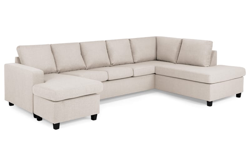 Crazy 5-sits Högervänd U-formad X-Large Soffa med Divan och Schäslong i Tyg - Beige - Möbler - Vardagsrum - Soffor - U-soffor