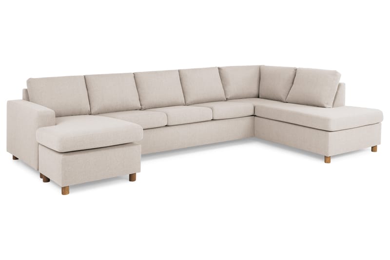 Crazy 5-sits Högervänd U-formad X-Large Soffa med Divan och Schäslong i Tyg - Beige - Möbler - Vardagsrum - Soffor - U-soffor