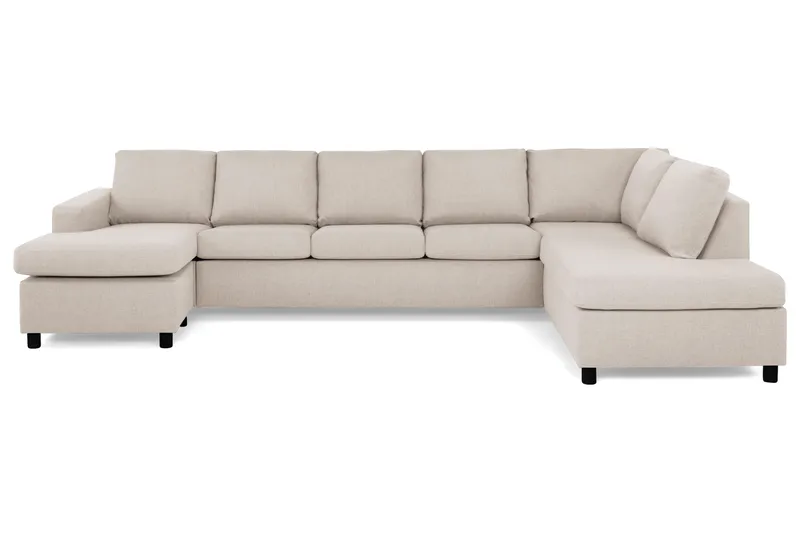 Crazy 5-sits Högervänd U-formad X-Large Soffa med Divan och Schäslong i Tyg - Beige - Möbler - Vardagsrum - Soffor - U-soffor