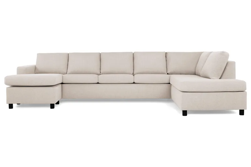 Crazy 5-sits Högervänd U-formad X-Large Soffa med Divan och Schäslong i Tyg - Beige - Möbler - Vardagsrum - Soffor - U-soffor