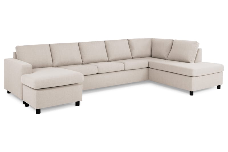 Crazy 5-sits Högervänd U-formad X-Large Soffa med Divan och Schäslong i Tyg - Beige - Möbler - Vardagsrum - Soffor - U-soffor