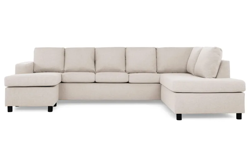 Crazy 5-sits Högervänd U-formad X-Large Soffa med Divan och Schäslong i Tyg - Beige - Möbler - Vardagsrum - Soffor - U-soffor