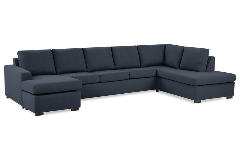 Crazy 5-sits Högervänd U-formad X-Large Soffa med Divan och Schäslong i Tyg - Blå - Möbler - Vardagsrum - Soffor - U-soffor