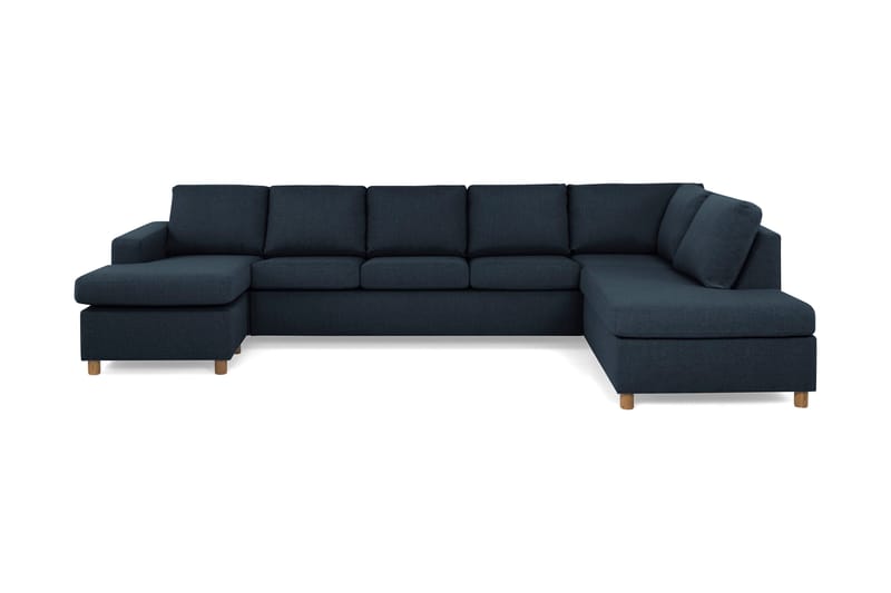 Crazy 5-sits Högervänd U-formad X-Large Soffa med Divan och Schäslong i Tyg, Blå