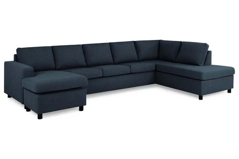 Crazy 5-sits Högervänd U-formad X-Large Soffa med Divan och Schäslong i Tyg - Blå - Möbler - Vardagsrum - Soffor - U-soffor