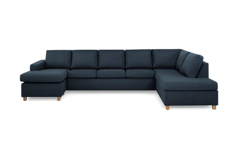 Crazy 5-sits Högervänd U-formad X-Large Soffa med Divan och Schäslong i Tyg - Blå - Möbler - Vardagsrum - Soffor - U-soffor
