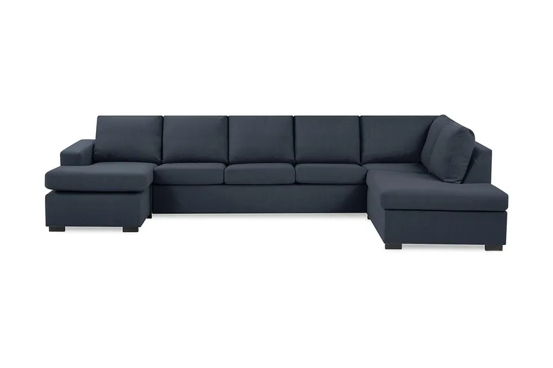 Crazy 5-sits Högervänd U-formad X-Large Soffa med Divan och Schäslong i Tyg - Blå - Möbler - Vardagsrum - Soffor - U-soffor