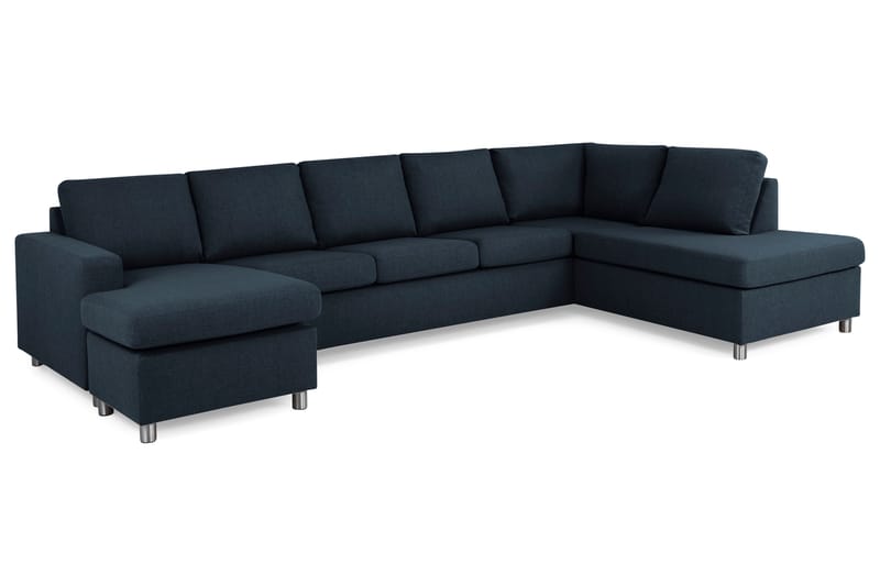 Crazy 5-sits Högervänd U-formad X-Large Soffa med Divan och Schäslong i Tyg - Blå - Möbler - Vardagsrum - Soffor - U-soffor