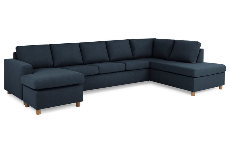 Crazy 5-sits Högervänd U-formad X-Large Soffa med Divan och Schäslong i Tyg - Blå - Möbler - Vardagsrum - Soffor - U-soffor