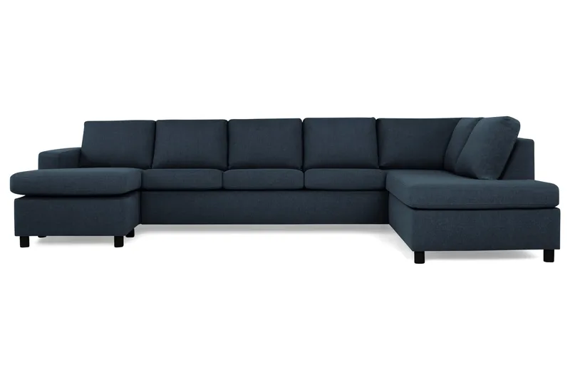 Crazy 5-sits Högervänd U-formad X-Large Soffa med Divan och Schäslong i Tyg - Blå - Möbler - Vardagsrum - Soffor - U-soffor