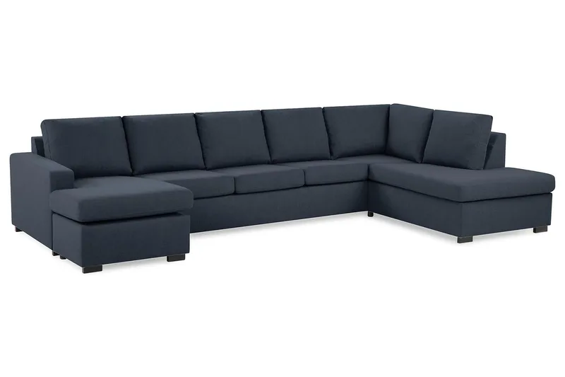 Crazy 5-sits Högervänd U-formad X-Large Soffa med Divan och Schäslong i Tyg - Blå - Möbler - Vardagsrum - Soffor - U-soffor