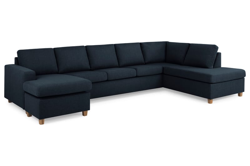 Crazy 5-sits Högervänd U-formad X-Large Soffa med Divan och Schäslong i Tyg - Blå - Möbler - Vardagsrum - Soffor - U-soffor