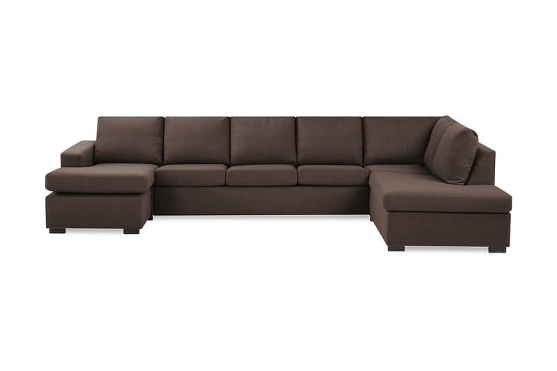 Crazy 5-sits Högervänd U-formad X-Large Soffa med Divan och Schäslong i Tyg - Brun - Möbler - Vardagsrum - Soffor - U-soffor