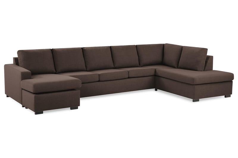 Crazy 5-sits Högervänd U-formad X-Large Soffa med Divan och Schäslong i Tyg - Brun - Möbler - Vardagsrum - Soffor - U-soffor