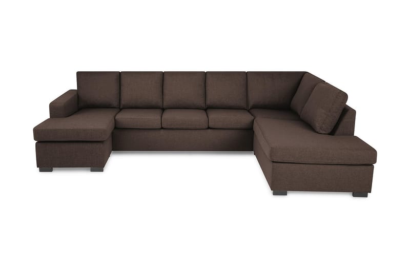 Crazy 5-sits Högervänd U-formad X-Large Soffa med Divan och Schäslong i Tyg - Brun - Möbler - Vardagsrum - Soffor - U-soffor
