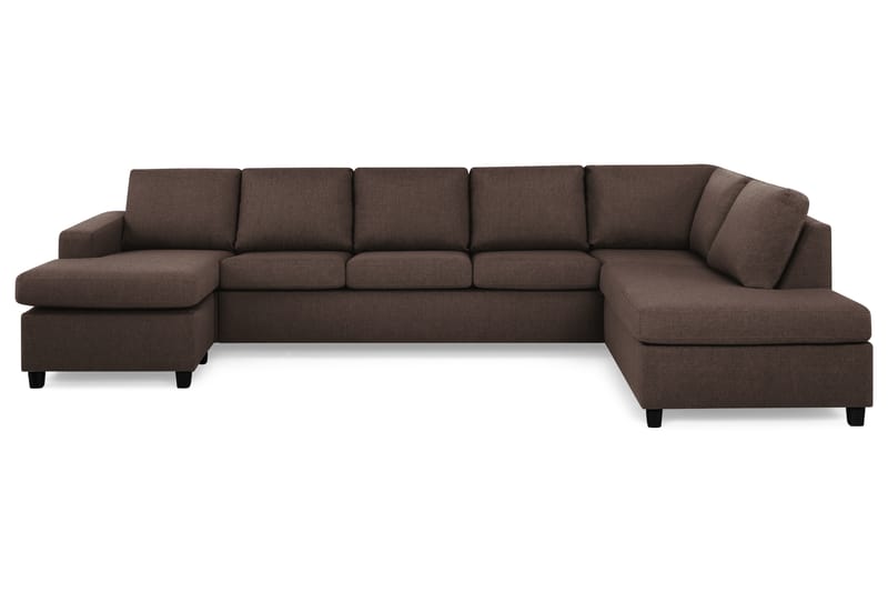 Crazy 5-sits Högervänd U-formad X-Large Soffa med Divan och Schäslong i Tyg - Brun - Möbler - Vardagsrum - Soffor - U-soffor