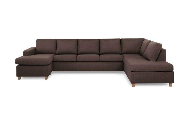 Crazy 5-sits Högervänd U-formad X-Large Soffa med Divan och Schäslong i Tyg - Brun - Möbler - Vardagsrum - Soffor - U-soffor