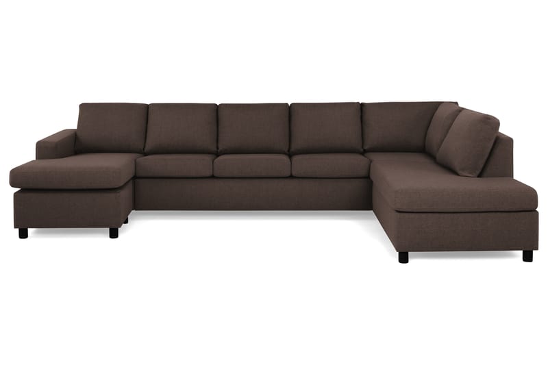 Crazy 5-sits Högervänd U-formad X-Large Soffa med Divan och Schäslong i Tyg - Brun - Möbler - Vardagsrum - Soffor - U-soffor