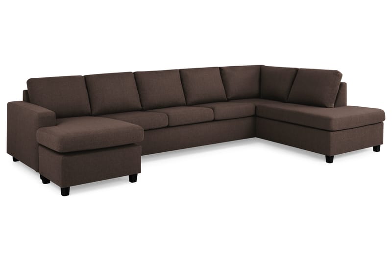 Crazy 5-sits Högervänd U-formad X-Large Soffa med Divan och Schäslong i Tyg - Brun - Möbler - Vardagsrum - Soffor - U-soffor