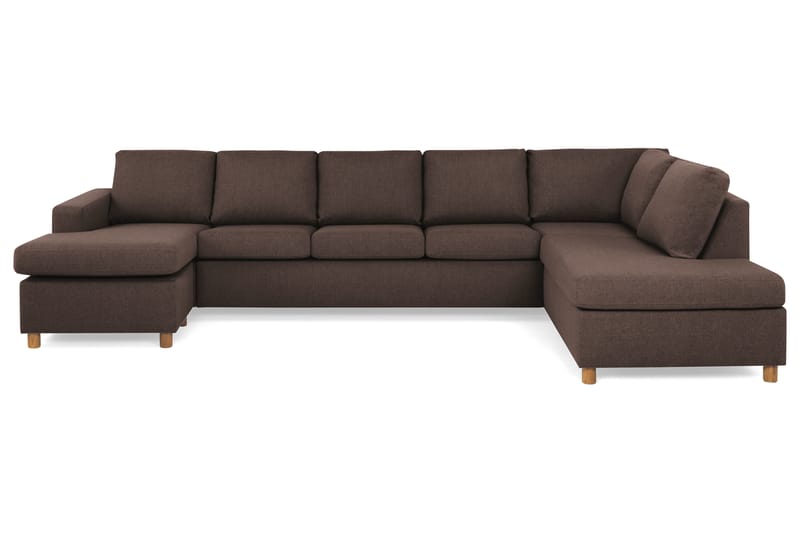 Crazy 5-sits Högervänd U-formad X-Large Soffa med Divan och Schäslong i Tyg - Brun - Möbler - Vardagsrum - Soffor - U-soffor