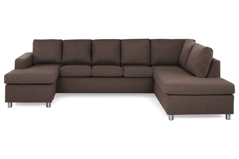 Crazy 5-sits Högervänd U-formad X-Large Soffa med Divan och Schäslong i Tyg - Brun - Möbler - Vardagsrum - Soffor - U-soffor