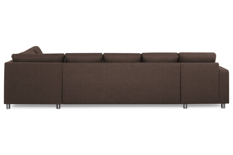 Crazy 5-sits Högervänd U-formad X-Large Soffa med Divan och Schäslong i Tyg - Brun - Möbler - Vardagsrum - Soffor - U-soffor