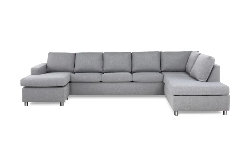 Crazy 5-sits Högervänd U-formad X-Large Soffa med Divan och Schäslong i Tyg - Grå - Möbler - Vardagsrum - Soffor - U-soffor