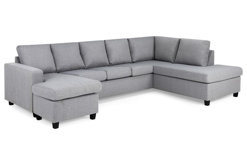 Crazy 5-sits Högervänd U-formad X-Large Soffa med Divan och Schäslong i Tyg - Grå - Möbler - Vardagsrum - Soffor - U-soffor
