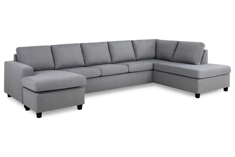 Crazy 5-sits Högervänd U-formad X-Large Soffa med Divan och Schäslong i Tyg - Grå - Möbler - Vardagsrum - Soffor - U-soffor