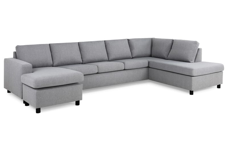 Crazy 5-sits Högervänd U-formad X-Large Soffa med Divan och Schäslong i Tyg - Grå - Möbler - Vardagsrum - Soffor - U-soffor