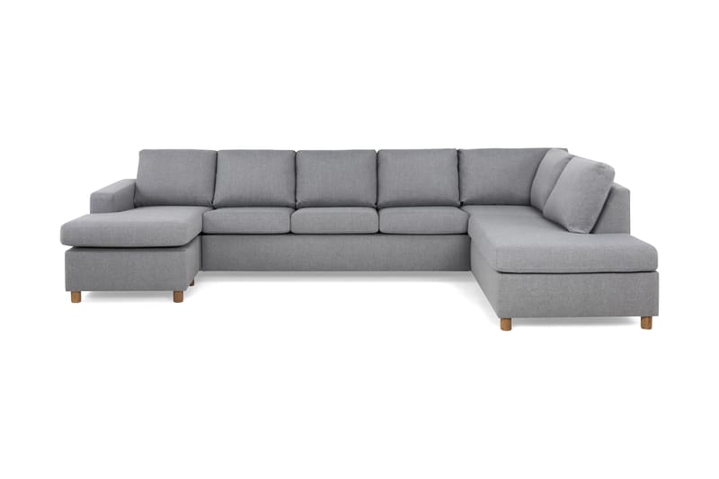 Crazy 5-sits Högervänd U-formad X-Large Soffa med Divan och Schäslong i Tyg - Grå - Möbler - Vardagsrum - Soffor - U-soffor
