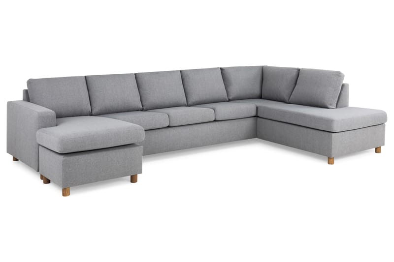 Crazy 5-sits Högervänd U-formad X-Large Soffa med Divan och Schäslong i Tyg - Grå - Möbler - Vardagsrum - Soffor - U-soffor