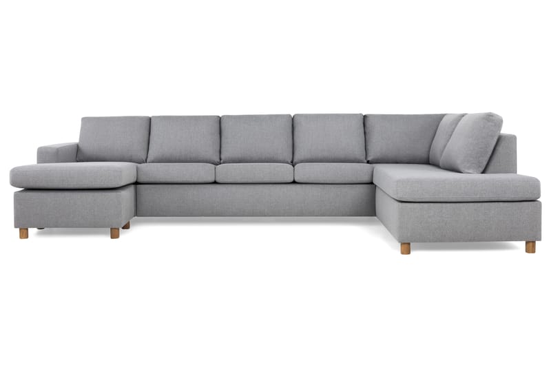 Crazy 5-sits Högervänd U-formad X-Large Soffa med Divan och Schäslong i Tyg - Grå - Möbler - Vardagsrum - Soffor - U-soffor
