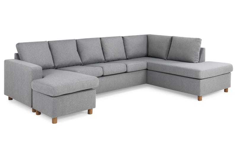 Crazy 5-sits Högervänd U-formad X-Large Soffa med Divan och Schäslong i Tyg - Grå - Möbler - Vardagsrum - Soffor - U-soffor