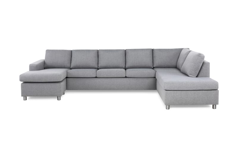 Crazy 5-sits Högervänd U-formad X-Large Soffa med Divan och Schäslong i Tyg - Grå - Möbler - Vardagsrum - Soffor - U-soffor