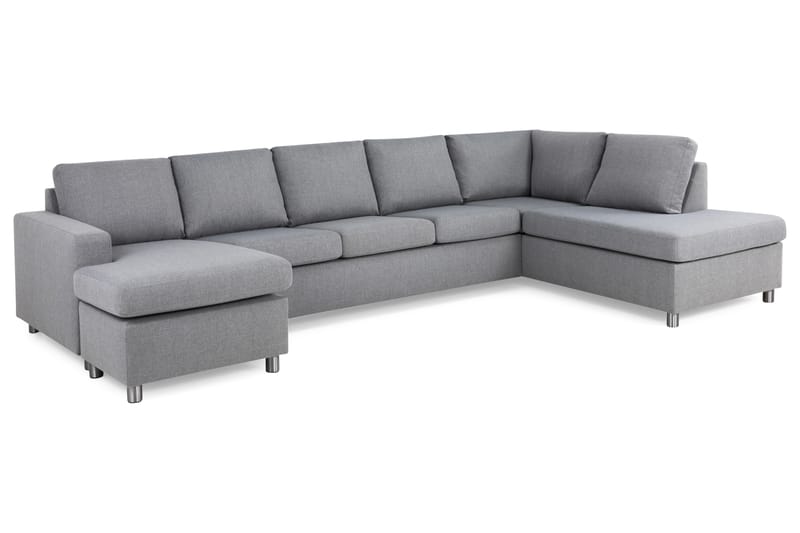 Crazy 5-sits Högervänd U-formad X-Large Soffa med Divan och Schäslong i Tyg - Grå - Möbler - Vardagsrum - Soffor - U-soffor