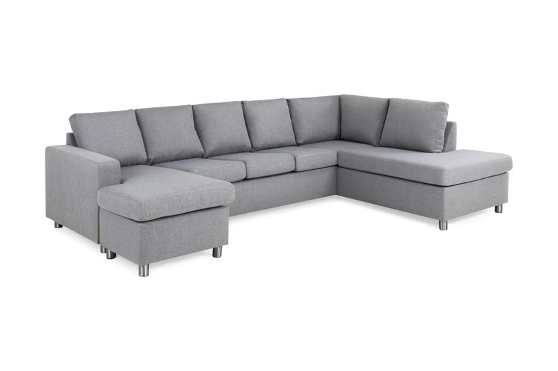 Crazy 5-sits Högervänd U-formad X-Large Soffa med Divan och Schäslong i Tyg - Grå - Möbler - Vardagsrum - Soffor - U-soffor