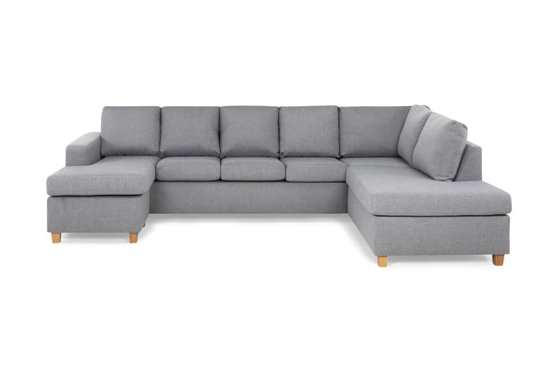 Crazy 5-sits Högervänd U-formad X-Large Soffa med Divan och Schäslong i Tyg - Grå - Möbler - Vardagsrum - Soffor - U-soffor